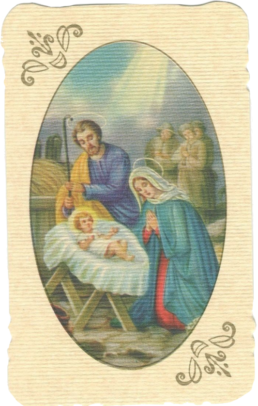 Baby Jesus - Beautiful vintage linen Catholic religious card