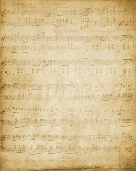 Antique Vintage Music Background 8x10 Music notes