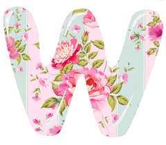 Letter W  Beautiful Letter in Deb's Shabby Chic Pink Roses