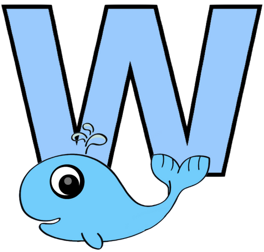 W Letter - Whale PNG format