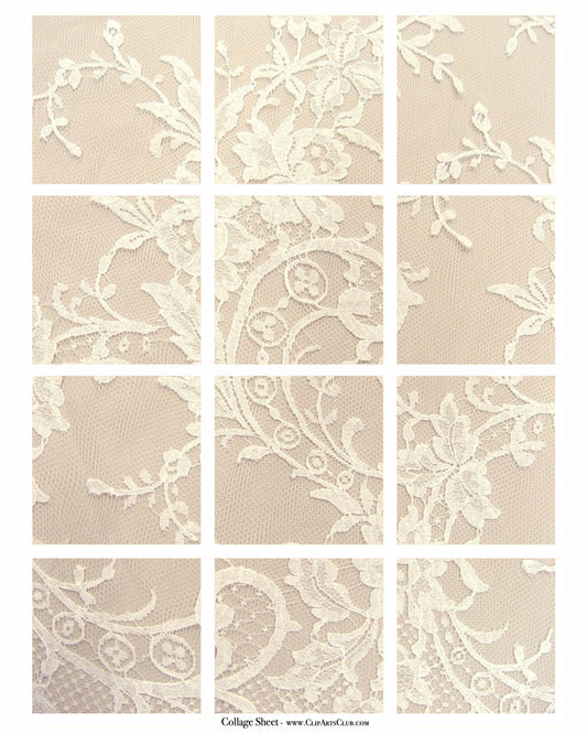 Beautiful Vintage Lace Collage Sheet Background