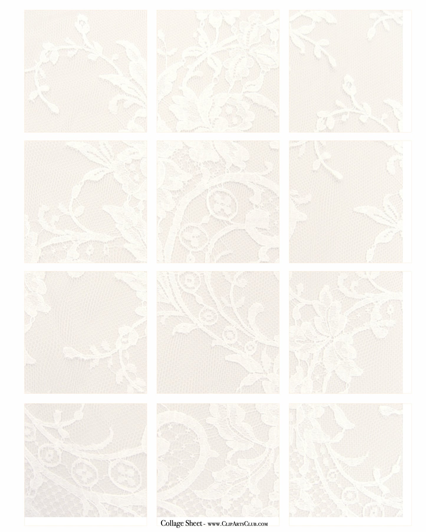 Beautiful  Vintage Lace background Collage Sheet Blank