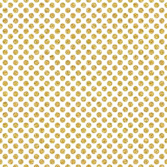 Glitter Gold Dots on White 12X12 Background