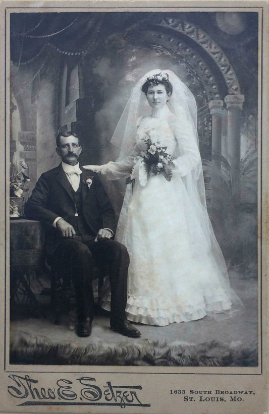 1800's Wedding Couple Antique Photo