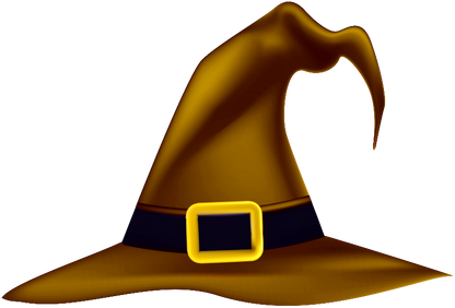 Witch Hats with Crooked top and Gold Buckle