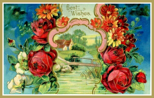 Vintage Best Wishes Postcard #1
