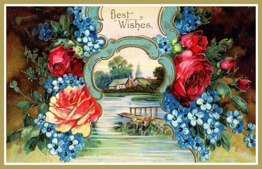 Vintage Best Wishes Postcard #2
