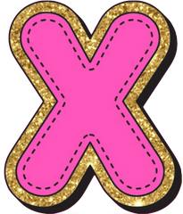 Bright Pink Alphabet trimmed in glittery gold Very Girly!