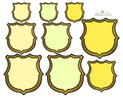 Gold Trimmed Blank Badges - Yellows - Printable