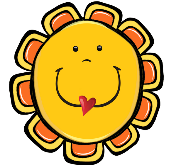 8 Yellow Face Cute Cartoon Flower Faces 8 different Images