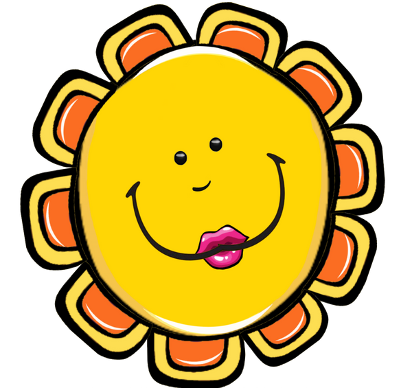 8 Yellow Face Cute Cartoon Flower Faces 8 different Images