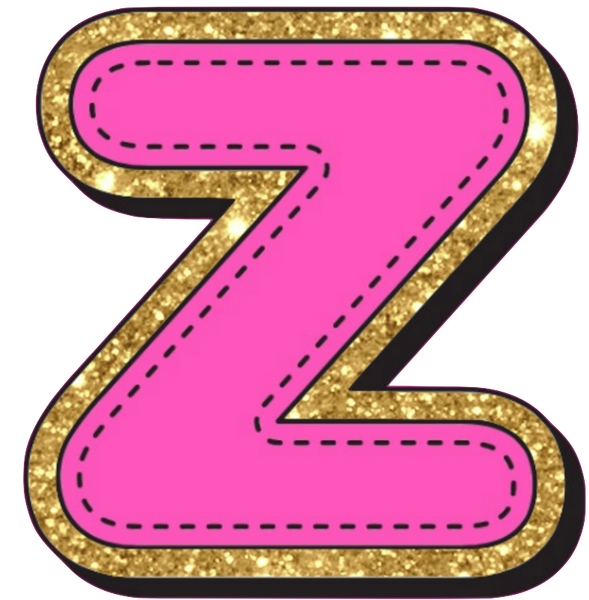 Bright Pink Alphabet trimmed in glittery gold Very Girly!