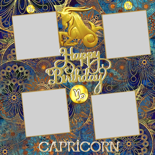 Capricorn 12x12 Scrapbook Page Printable - Add your Photos