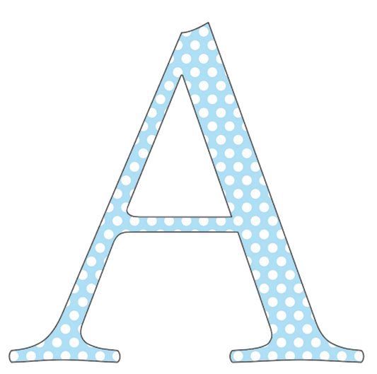 A-Z 26 Images - CAPS Baby Blue Polkadots Alphabet Set