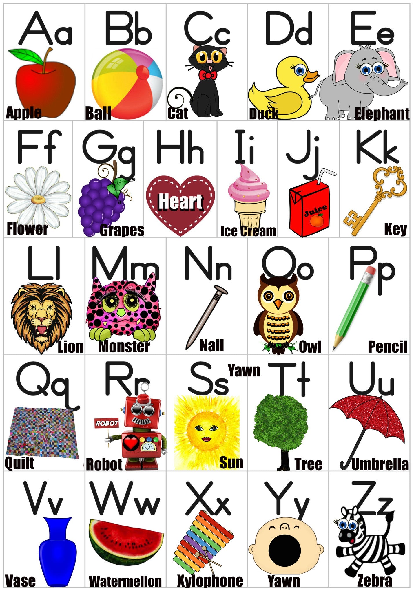 ABC Chart To Learn The ABC's Printable Print