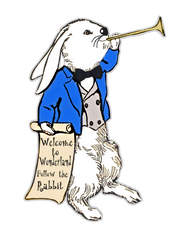 The White Rabbit (Outlined) Clip Art PNG Image - Alice in Wonderland