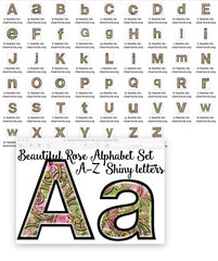 Beautiful Rose & Gold Flourish Alphabet Set