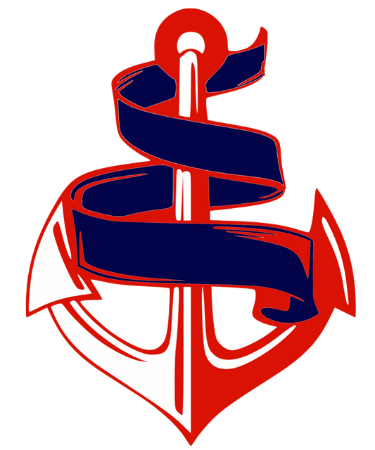 Red & Navy Banner Anchor Ready To Personalize