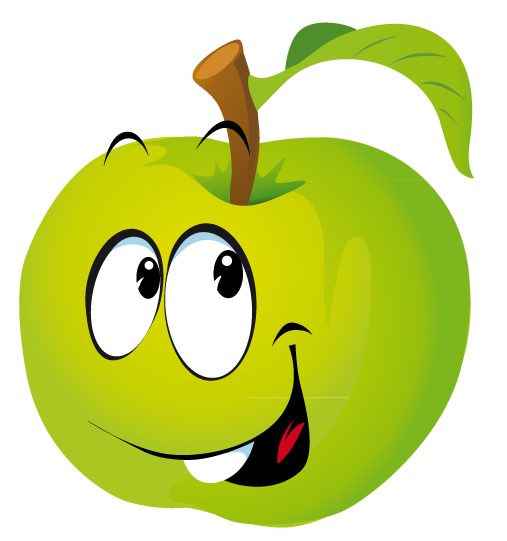 Cartoon Face Green Apple