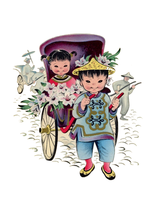 Asian Children - Asian Cart Vintage