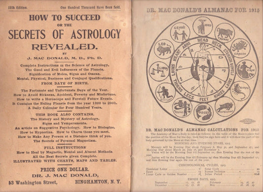 1915 Astrology Secrets Revealed Ephemera