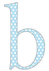 A-Z 26 Images - LOWERCASE Baby Blue Polkadots Alphabet Set