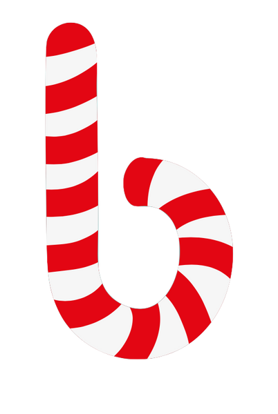 Candy Cane Christmas Alphabet Set - Lower case a-z