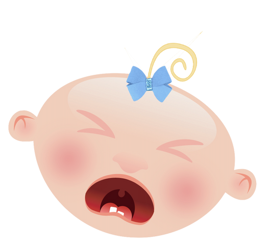 Crying Baby Boy Head BlondeHair -Blue  PNG image