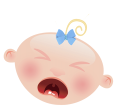 Crying Baby Boy Head BlondeHair -Blue  PNG image