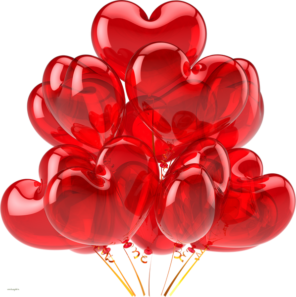 Balloons Red Transparent Hearts