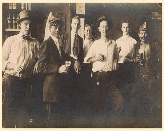 Men At The Tavern - Vintage Photo