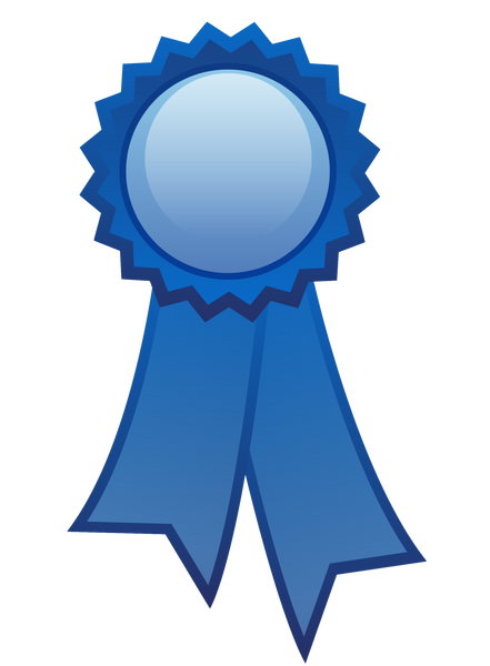 Blue Shiny Award Ribbon