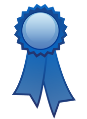 Blue Shiny Award Ribbon