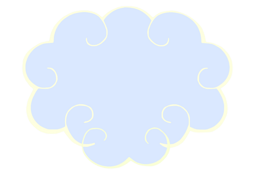 Blue Cloud lined in Yellow perfect Baby Sign or Cloud