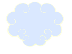 Blue Cloud lined in Yellow perfect Baby Sign or Cloud