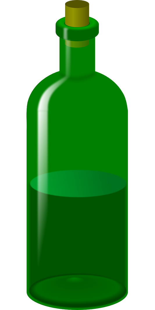 Green Bottle with Cork