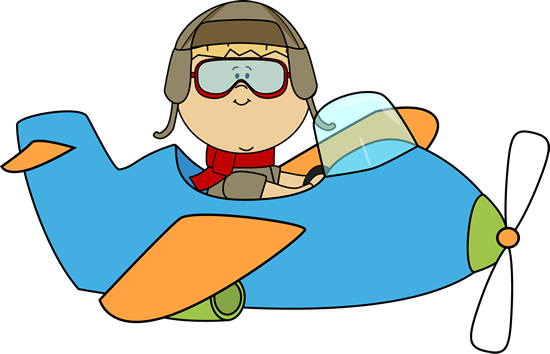 Boy or Man flying Blue Airplane