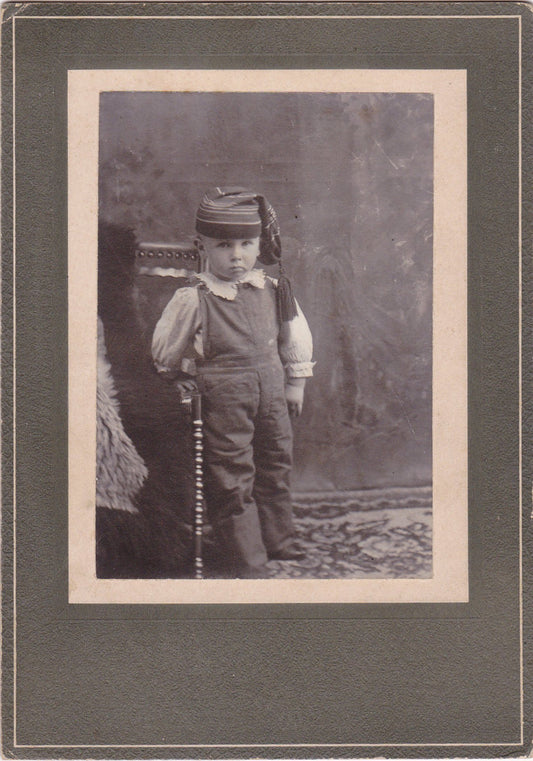 Adorable Little Boy Vintage Studio Photo 1800's
