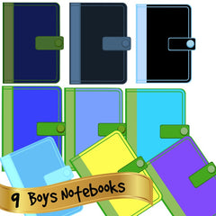 Boys Notebook Bundle - 9 Separate Notebooks