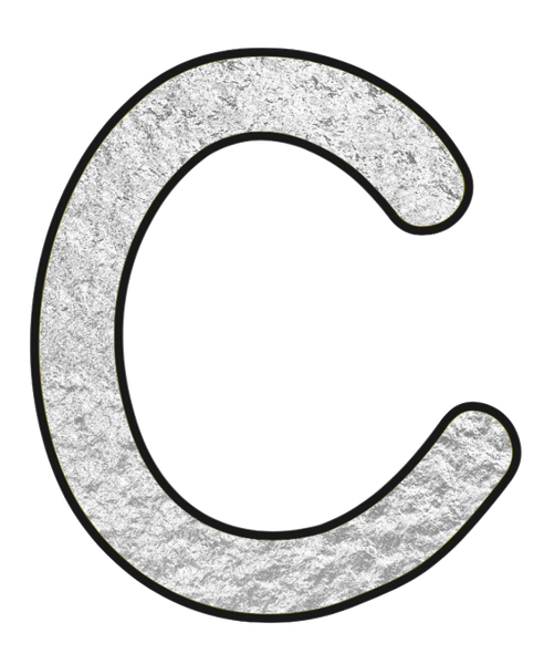 Silver Foil Lower Case Tube Style Alphabet 26 Letters