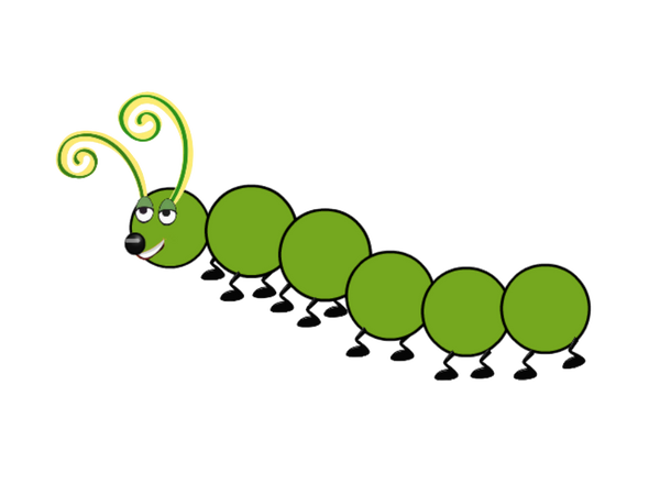 Green Caterpillars - 1 boy & 1 girl Cute Cartoon Caterpillars Clip art