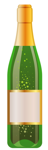 Green & Gold Champagne Bottle