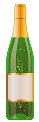 Green & Gold Champagne Bottle