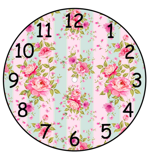 Deb's Shabby Chic Pink Rose Clock Face