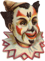 Circus Clown Face Vintage Ephemera Clip Art PNG Transparent back Image