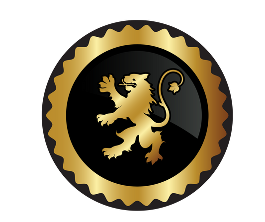 Medieval Coat Of Arms in Gold & Black - Decorative Element