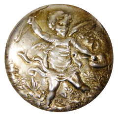 Antique cupid gold button