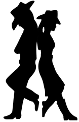 Cowboy Couple Silhouette - Cowboy & Cowgirl