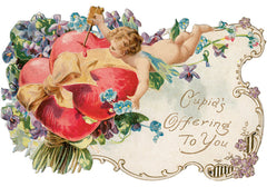 Cupids Offering Vintage Valentine Postcard