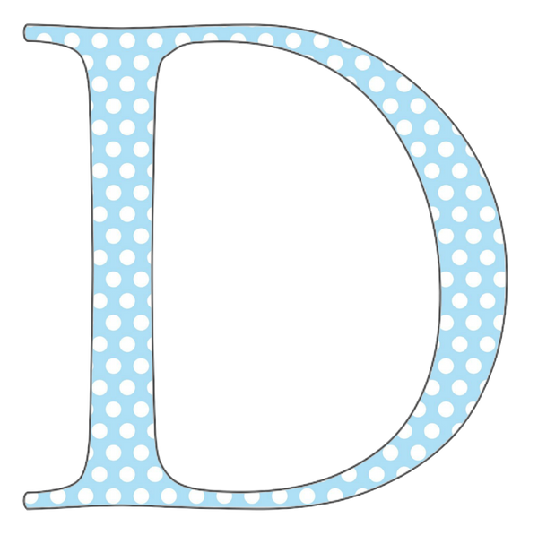 A-Z 26 Images - CAPS Baby Blue Polkadots Alphabet Set